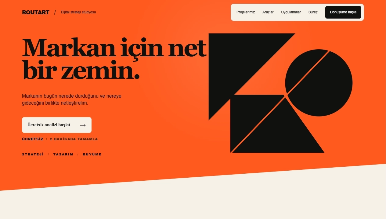 Routart canlı site ekran görüntüsü